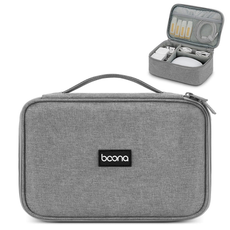 Baona Multifunctional Earphone Data Cable Digital Storage Bag, Spec: Single-layer (Gray) - Digital Storage Bag by Baona | Online Shopping UK | buy2fix