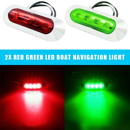 1pair MK-234 12V Yacht Ships 4LED Navigation Lights Red And Green Signal Light(Red+Green) - Marine Accessories & Parts by buy2fix | Online Shopping UK | buy2fix