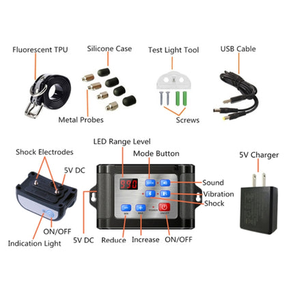 Outdoor Wireless Electronic Pet Fence Night Reflective Collar, Specification: One for Two(EU Plug) - Training Aids by buy2fix | Online Shopping UK | buy2fix