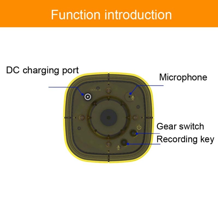 N911R Solar Energy Recording Timing Sound And Light Alarm(Yellow) - Alarm System by buy2fix | Online Shopping UK | buy2fix