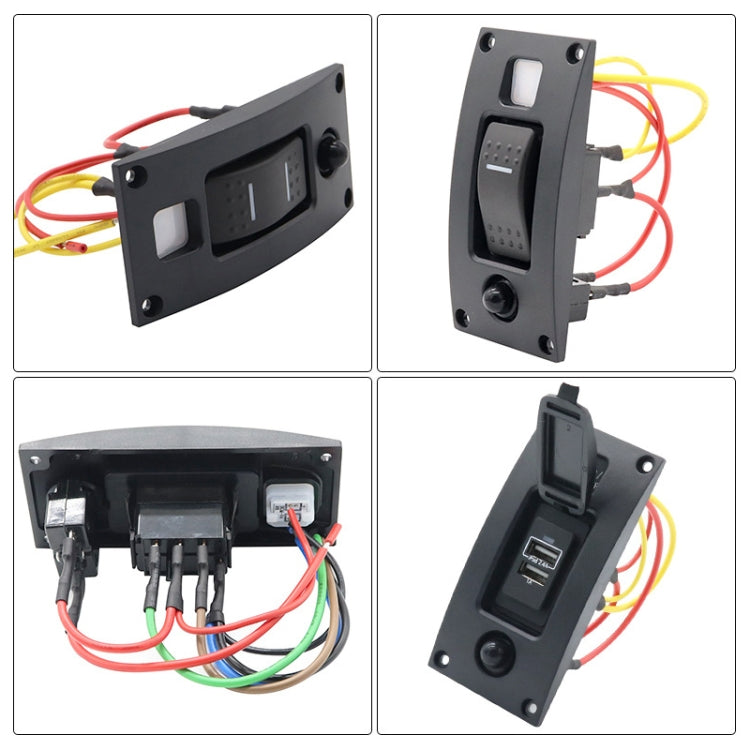 Marine Self-Locking Resetting Switch With Overload Protection Indicator Light ON-OFF-ON 3 Switch (Printed) - Marine Accessories & Parts by buy2fix | Online Shopping UK | buy2fix