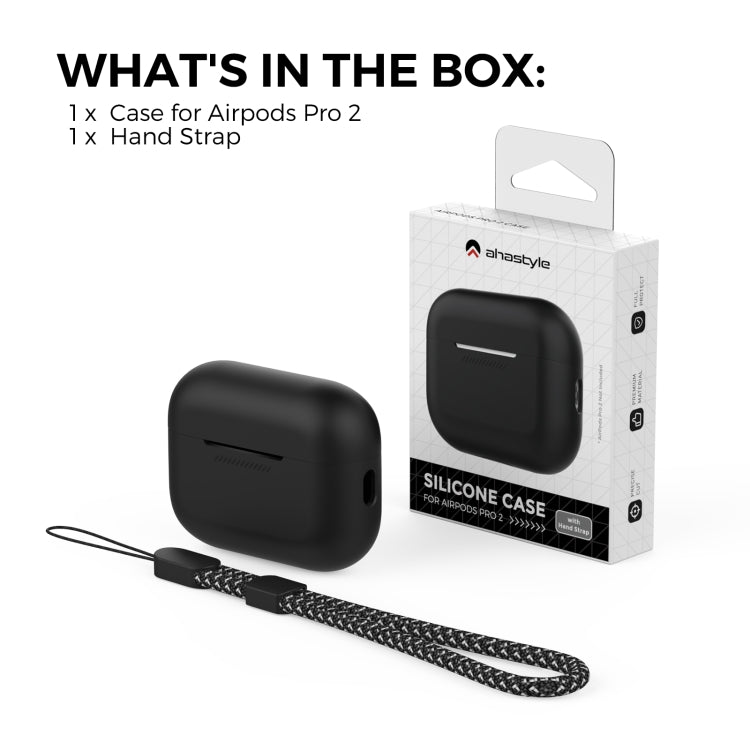 For AirPods Pro 2 AhaStyle PT187 Silicone One-Piece Protective Case With Lanyard Case(White) - For AirPods Pro 2 by AhaStyle | Online Shopping UK | buy2fix