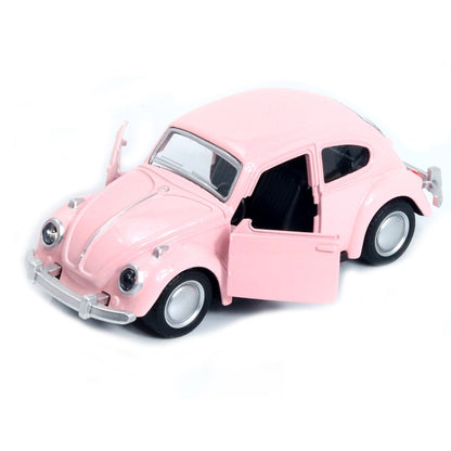 1:36 Beetle Classic Car Open Door Alloy Car Model Pull Back Children's Toy Car(Light Pink) - Model Toys by buy2fix | Online Shopping UK | buy2fix