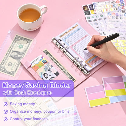 A6 Mandala Binder Financial Plan Notebook PU Leather Cash Budget Book(Fantasy Purple) - Notebooks by buy2fix | Online Shopping UK | buy2fix