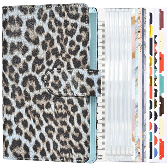 A6 Leopard Print Cash Budget Notebook  Loose Leaf Financial Management Notepad(Blue) - Notebooks by buy2fix | Online Shopping UK | buy2fix