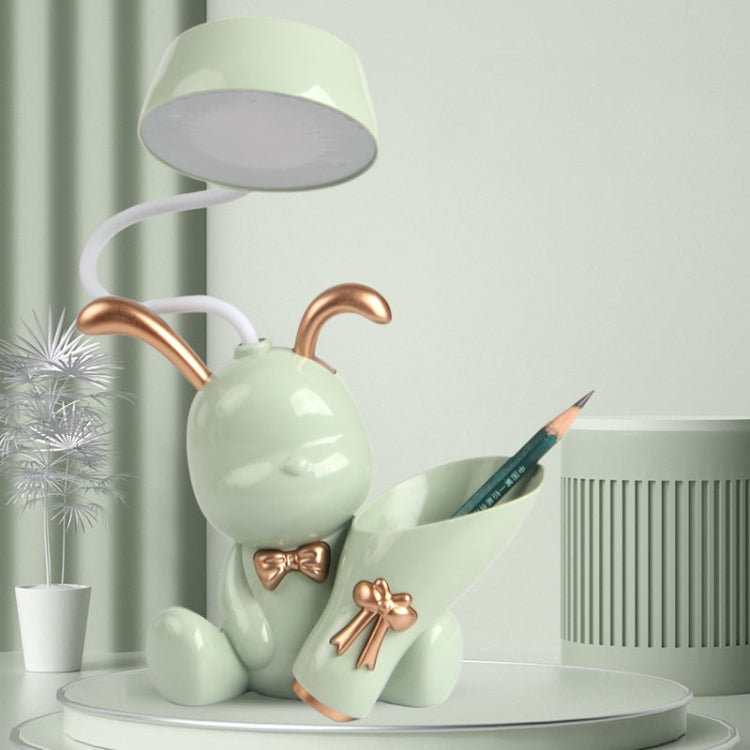 LED Cartoon Multi Function Pen Holder Charging Station Lights(Bunny Green) - Desk Lamps by buy2fix | Online Shopping UK | buy2fix