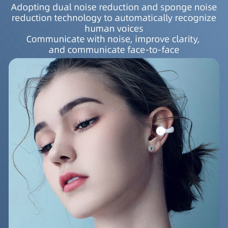 Ear Clip Type Sound Conduction Concept Bluetooth Earphone With Digital Display Charging Compartment(White) - Bluetooth Earphone by buy2fix | Online Shopping UK | buy2fix