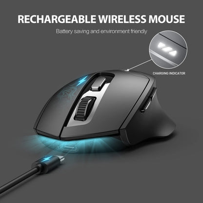 Inphic DR01 Bluetooth 3 Mode Wireless Mouse Charging Quiet Office Game Laptop Computer Home Use(Black) - Wireless Mice by Inphic | Online Shopping UK | buy2fix