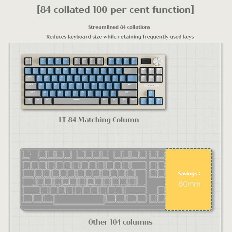 LANGTU LT84 Mechanical Luminous Keyboard, Style: Wireless Tri-Mode RGB Sea-Air Axis Pro (Nightfall) - Wireless Keyboard by LANGTU | Online Shopping UK | buy2fix