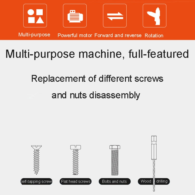 HILDA 47pcs /Set Multi-Function Li-Ion Screwdriver Mini Screwdriver(Orange) - Screws by HILDA | Online Shopping UK | buy2fix