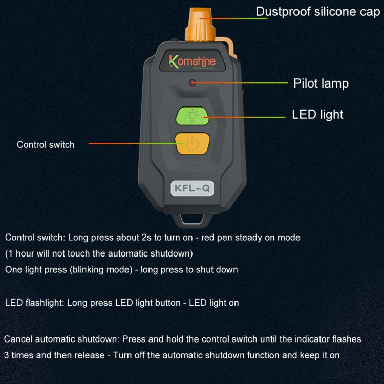 Komshine 15km Mini Optical Fiber Breakpoint Positioning Test Red Light Pen, Specification: KFL-Q-20MW - Fiber Optic Test Pen by Komshine | Online Shopping UK | buy2fix