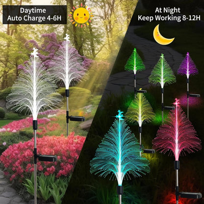 Star Moon Transparent Christmas Tree Solar Light Outdoor Atmosphere Lighting Outdoor Waterproof Glowing Festival Decorative Lamp - Holiday Lights by buy2fix | Online Shopping UK | buy2fix