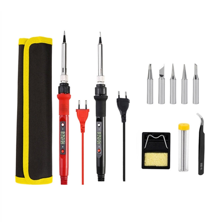 10pcs/ Set 80W Internal Heating Welding Digital Display Soldering Iron Temperature Adjustment Set, Model: Red US Plug - Electric Soldering Iron by buy2fix | Online Shopping UK | buy2fix