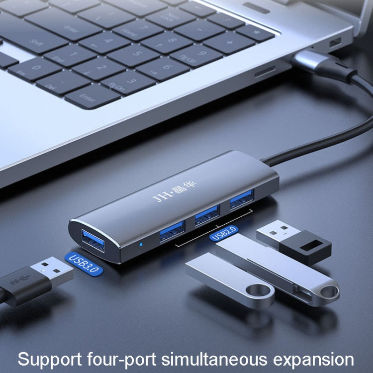 JINGHUA N63 4-Port Aluminum Docking Station Splitter One To Four Network HUB, Interface: USB3.0 - USB HUB by JINGHUA | Online Shopping UK | buy2fix