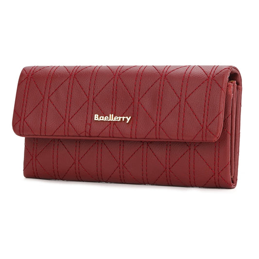 Baellerry N8918 Ladies Long Large Capacity Wallet Magnetic Buckle Clutch Phone Bag(Maroon Red) - Handbags by Baellerry | Online Shopping UK | buy2fix