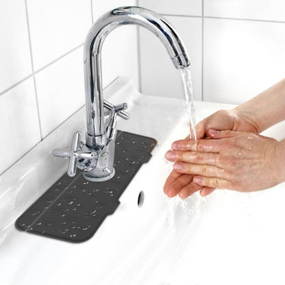 Kitchen Bath Faucet Silicone Drain Mat Sink Splash Proof Silicone Pad(Black) - Faucets & Accessories by buy2fix | Online Shopping UK | buy2fix