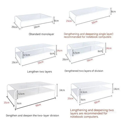 Computer Monitor Elevated Bracket Desk Wrought Iron Rack Organizer, Spec:  Double Layer - Laptop Stand by buy2fix | Online Shopping UK | buy2fix