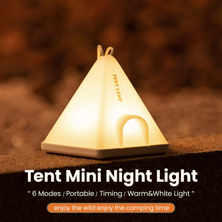 ZAY-L05 Tent-Shape USB Charging Timer Night Light Wild Camping Atmosphere Light(White) - Camping Lighting by buy2fix | Online Shopping UK | buy2fix