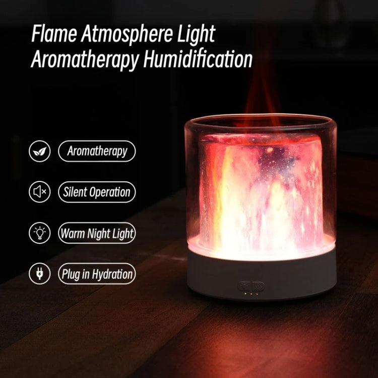 Colorful Light Flame Aromatherapy Humidifier Home Ambient Light Desktop Fragrance Diffuser(White) - Air Purifiers & Accessories by buy2fix | Online Shopping UK | buy2fix