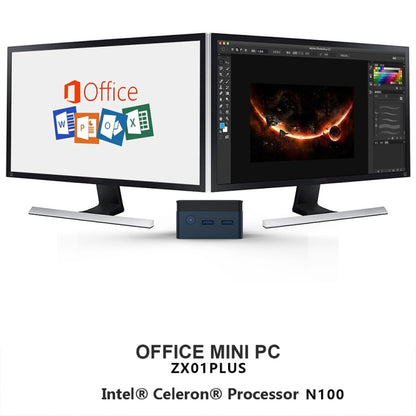 N100/DDR5 12th AlderLake-N100 Dual 4K60Hz Office And Home Mini PC, Spec: 12G+128G /UK Plug - Windows Mini PCs by buy2fix | Online Shopping UK | buy2fix