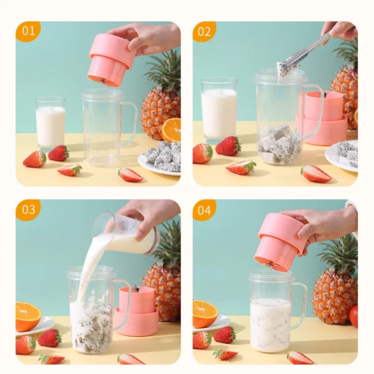 420ml 6 Blades Straw Juice Cup USB Charging Portable Fruit Juicer Smoothie Maker(Pink) - Electric juicers by buy2fix | Online Shopping UK | buy2fix