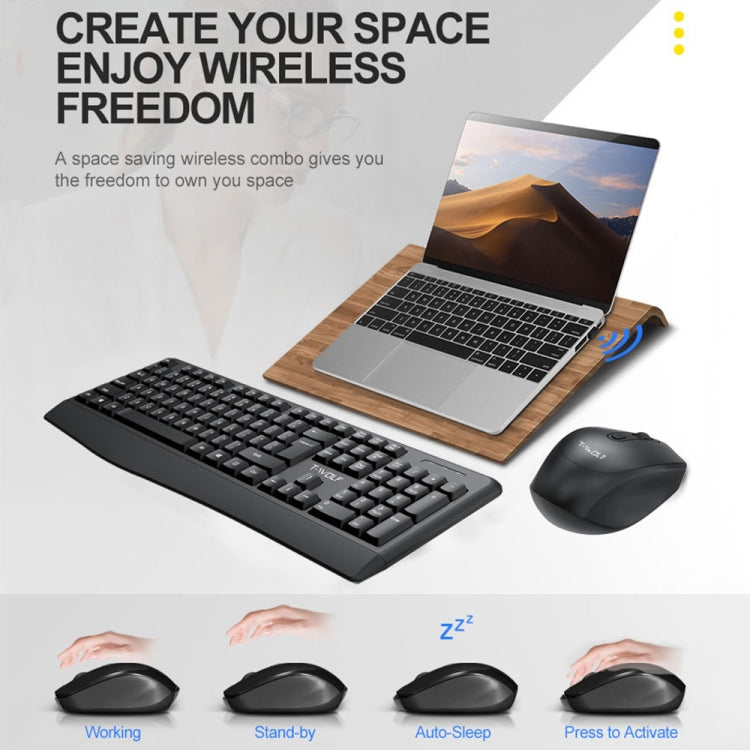 T-WOLF TF-100 2.4G Bluetooth Laptop Office Wireless Keyboard and Mouse Set(Set) - Wireless Keyboard by T-WOLF | Online Shopping UK | buy2fix