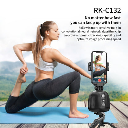 360 Degree Intelligent Follow Live Video Recording Desktop Stabilizer(Black) - Handheld Gimbals by buy2fix | Online Shopping UK | buy2fix