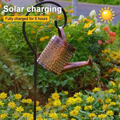 Iron Hollow Projection Light Solar Outdoor Waterproof Garden Kettle Light Lawn Landscape Ground Plug Decorative Light, Style: Small - Solar Lights by buy2fix | Online Shopping UK | buy2fix