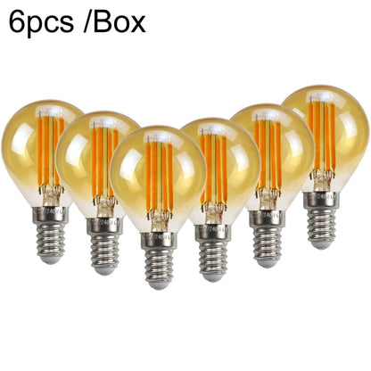 6pcs /Box G45 Bulb LED Lamp Fixture Illuminator Vintage Filament Lights, Style: Gold Small Screw(220V 4W) - LED Blubs & Tubes by buy2fix | Online Shopping UK | buy2fix