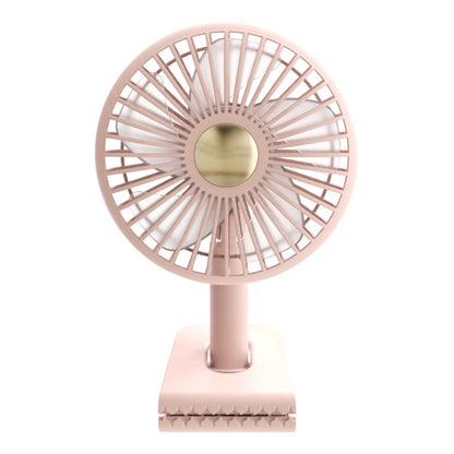 Car Clip-On Rechargeable Electric Oscillating Head Fan With Light(Pink) - Heating & Fans by buy2fix | Online Shopping UK | buy2fix