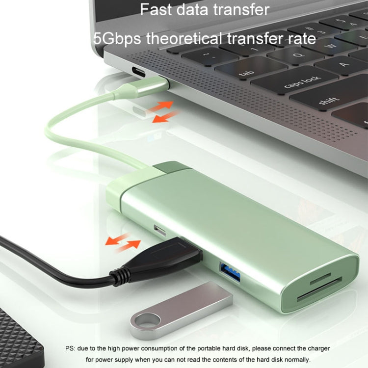 BS7A 7 In 1 Type-C Docking Station Multi-Function USB Hub Docking Station Converter(Pink) - USB HUB by buy2fix | Online Shopping UK | buy2fix