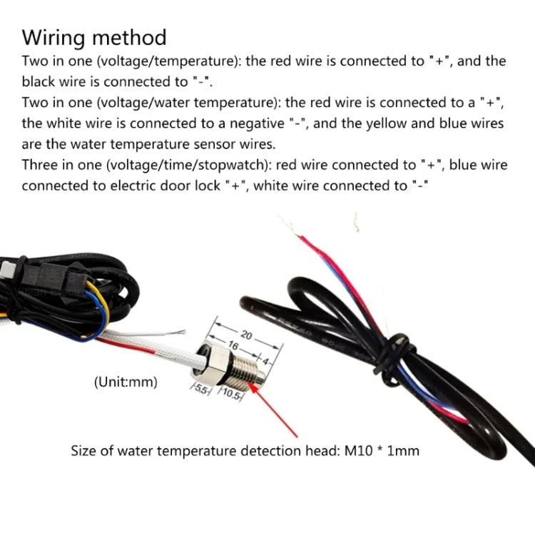 Compact LED Digital Display Time Voltmeter, Specification: 2 in 1 Water Temperature Red - Electrical Instruments by buy2fix | Online Shopping UK | buy2fix