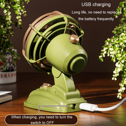 Mini Office Desktop Silent Electrical Fan Desktop Outdoor USB Retro Fan(Green) - Electric Fans by buy2fix | Online Shopping UK | buy2fix