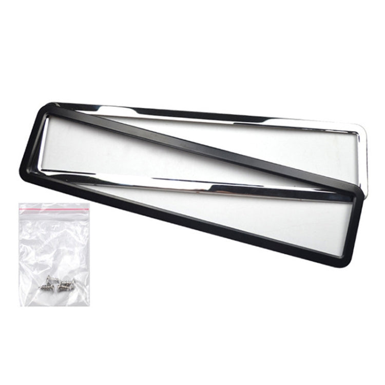 European/Russian/Ukrainian Stainless Steel License Plate Frame(Spray Black) - License Plate Covers & Frames by buy2fix | Online Shopping UK | buy2fix