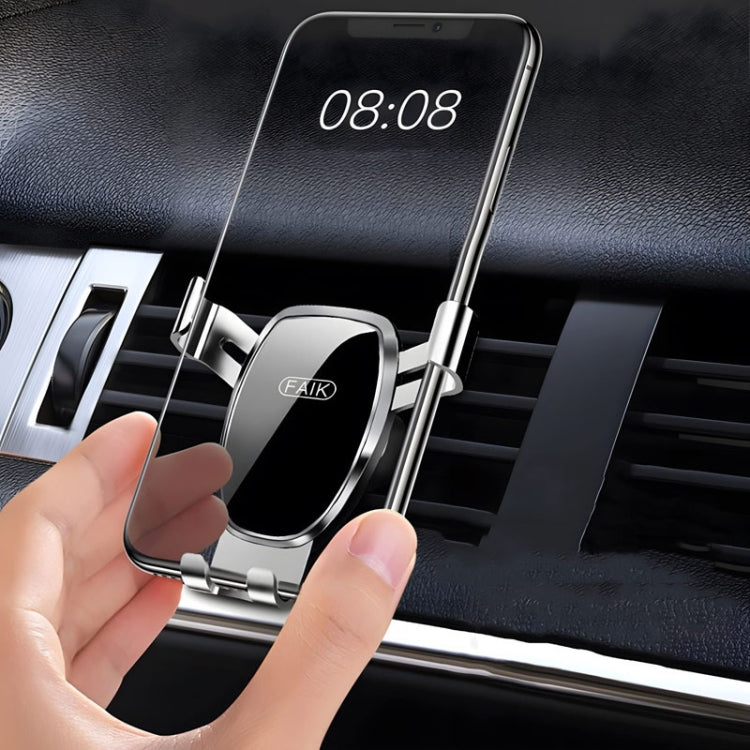 FAIK Car Cell Phone Holder Air Vent Triangle Gravity Sensor Car Phone Bracket, Color: Silve Mirror Model - Car Holders by FAIK | Online Shopping UK | buy2fix