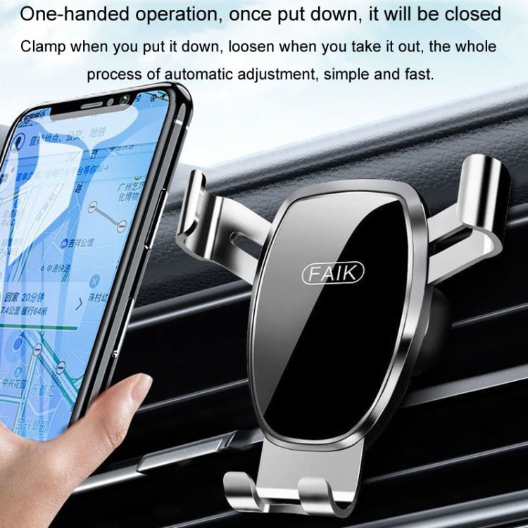 FAIK Car Cell Phone Holder Air Vent Triangle Gravity Sensor Car Phone Bracket, Color: Silver Frosted Model - Car Holders by FAIK | Online Shopping UK | buy2fix