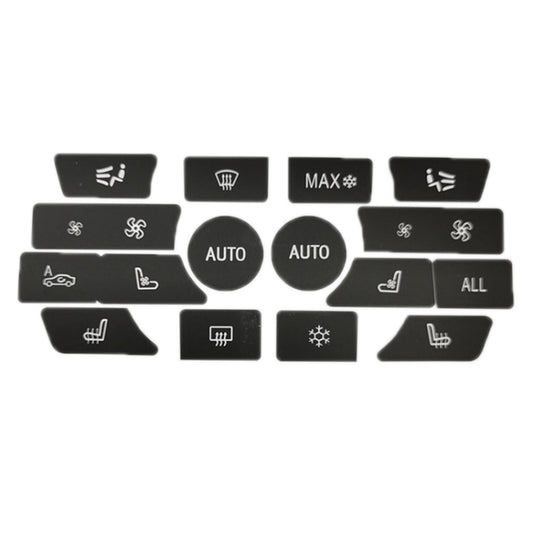 For BMW 5 Series/7 Series/X5/C6/F10/F01/F15 Air Conditioning Button Repair Sticker, Style: C 16pcs No OFF - Decorative Sticker by buy2fix | Online Shopping UK | buy2fix