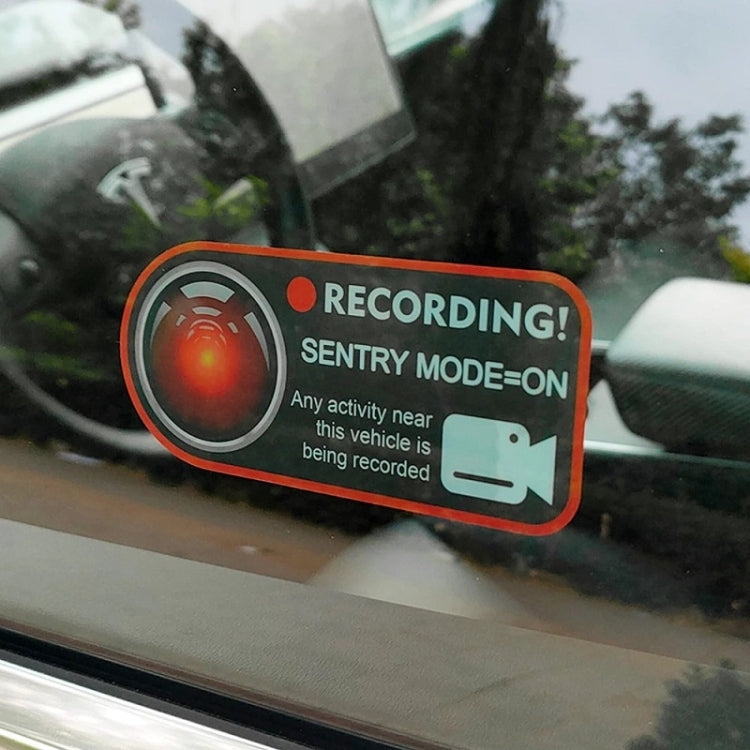 For Tesla Model 3/Y/S/X Sentry Mode Warning Sticker(English) - Decorative Sticker by buy2fix | Online Shopping UK | buy2fix