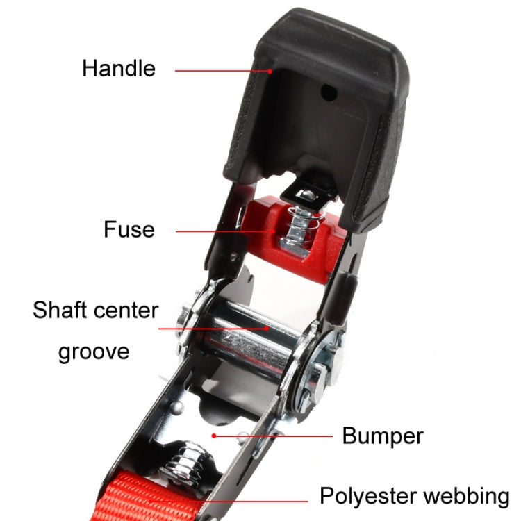 Motorcycle Ratchet Tensioner Cargo Bundling And Luggage Fixing Straps, Length: 5m - Towing Bars by buy2fix | Online Shopping UK | buy2fix