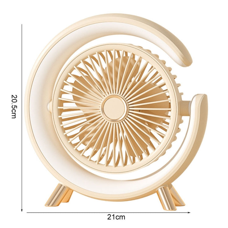 USB Charging Desktop Fan With Light Student Dormitory Light Sound Office Aroma Desktop Fan(Dark Blue) - Electric Fans by buy2fix | Online Shopping UK | buy2fix