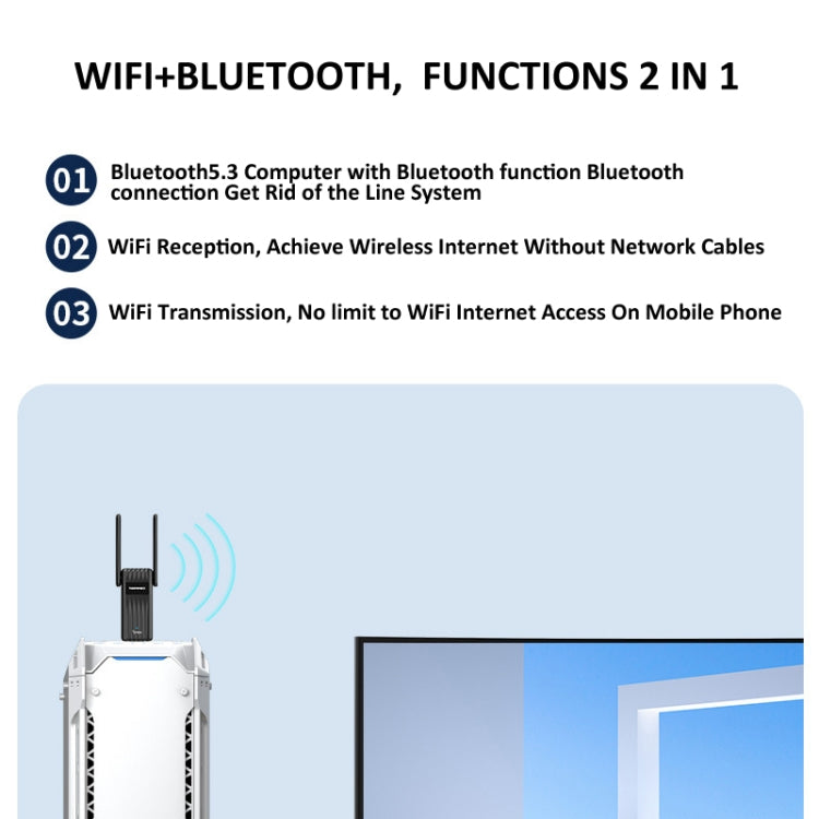 COMFAST CF-943F 900Mbps Wifi6 Bluetooth Network Card 2.4G/5G USB Adapter - USB Network Adapter by COMFAST | Online Shopping UK | buy2fix