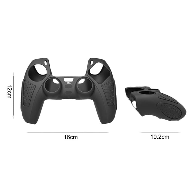 For PS5 Gamepad Silicone Protective Case Anti-Skid Soft Silicone Cover, Color: Black+2 Hats - Cases by buy2fix | Online Shopping UK | buy2fix