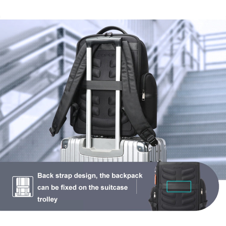 Bopai 61-121601 Large Capacity Waterproof Business Laptop Backpack With USB+Type-C Port(Black) - Backpack by Bopai | Online Shopping UK | buy2fix