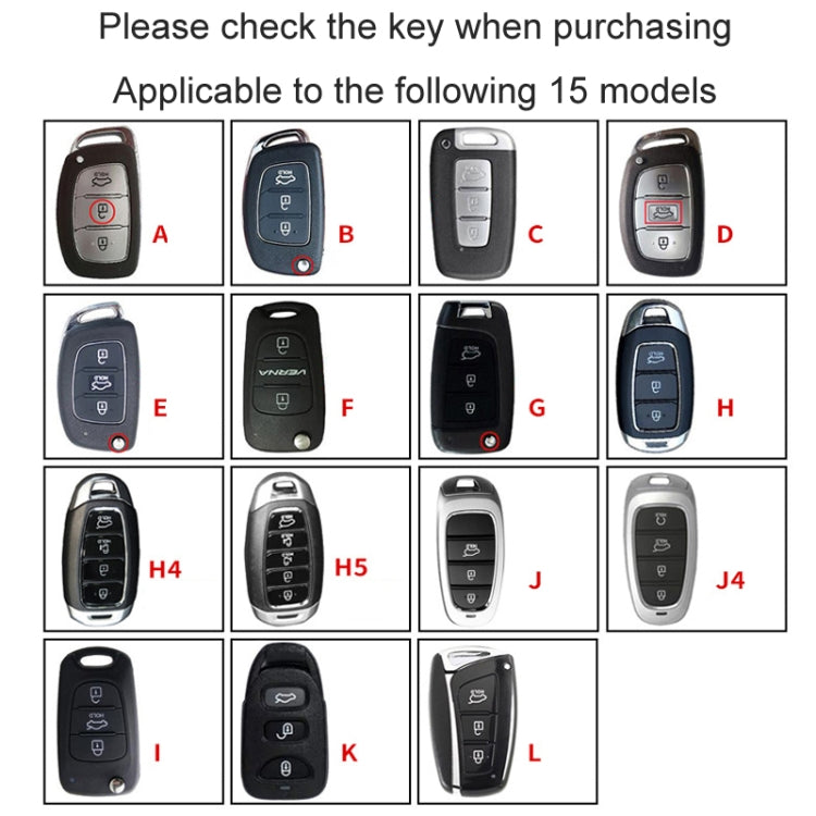 For Hyundai Car Key Cover Multifunctional Keychains Anti-lost Number Plates, Style: K - Car Key Cases by buy2fix | Online Shopping UK | buy2fix