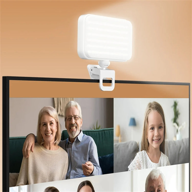 66 LEDs Selfie Fill Light Rechargeable 3 Modes Clip-on Pocket Light For Phone, Laptop, Tablet Meeting(White) - Selfie Light by buy2fix | Online Shopping UK | buy2fix