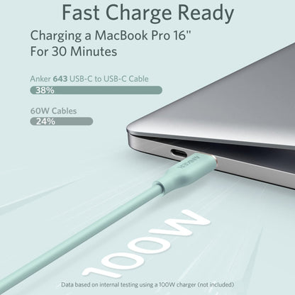 ANKER A8552 Powerline III 0.9m Skin Friendly Dual Type-C Data Cable PD100W Fast Charging Cable(Mint Green) - USB-C & Type-C Cable by ANKER | Online Shopping UK | buy2fix