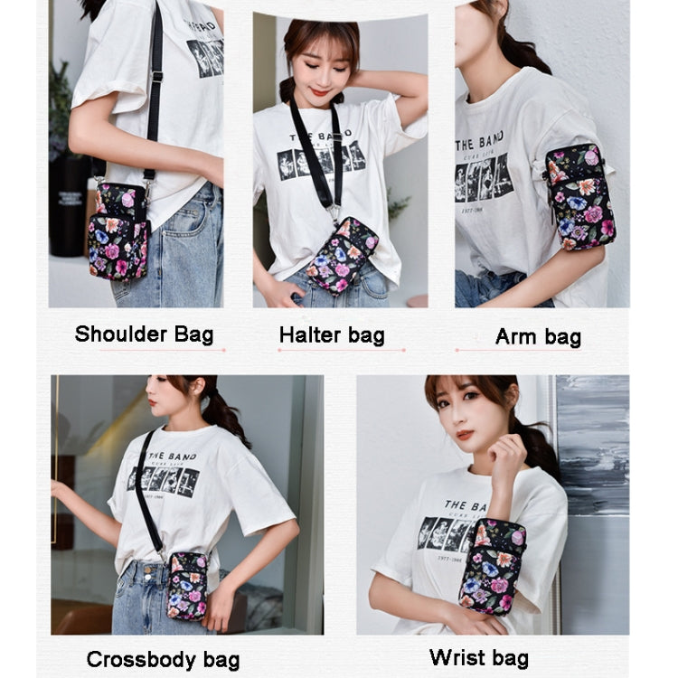 Printed Crossbody Mobile Phone Bag Mini Wallet With Arm Band, Style: Aquarius - Single-shoulder Bags by buy2fix | Online Shopping UK | buy2fix