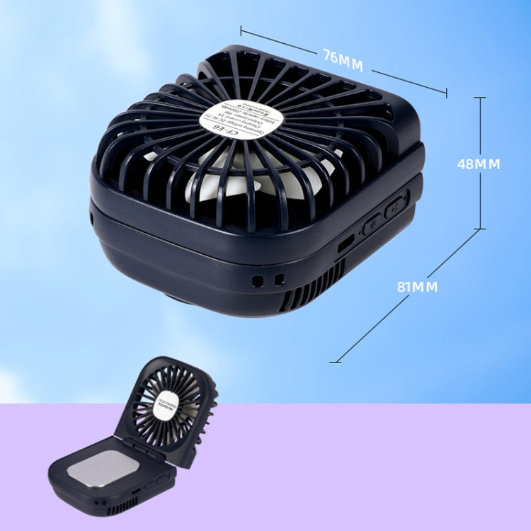 USB Charging Folding Outdoor Handheld Mini Cold Compress Fan Desktop Cooling Fan(Navy Blue) - Electric Fans by buy2fix | Online Shopping UK | buy2fix