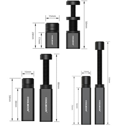 COOLMOON Graphics Card Stand Desktop Computer Graphics Card Vertical Top Support Bracket Screw Telescopic Support Rods, Adjustable Height: 5-8cm (Black) - Caddies & Enclosures by COOLMOON | Online Shopping UK | buy2fix