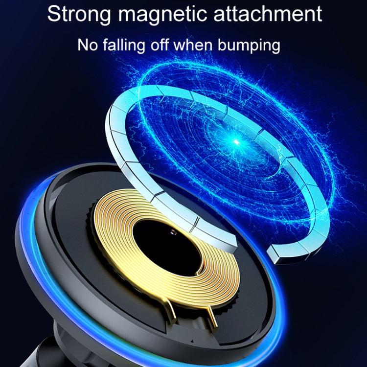 Car Magnetic Wireless Charging Cell Phone Holder With Ambient Light, Style: Colorful Light - Wireless Charger Holders by buy2fix | Online Shopping UK | buy2fix